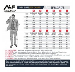 WULFUL 남성용 슬림핏 슈트 원 버튼 3피스 블레이저 드레스 비즈니스 웨딩 파티 자켓 조끼 & 바지