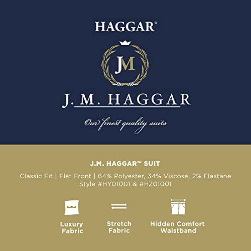 J.M. Haggar 남성 클래식 핏 은은한 패턴 수트 분리형-바지 & 재킷-레귤러 및 빅 & 톨 사이즈