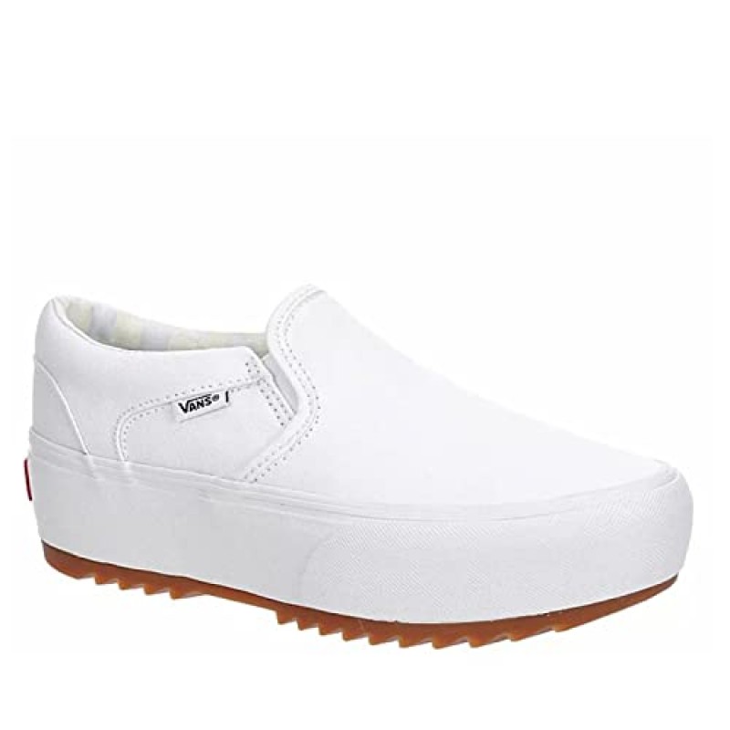 Vans 유니섹스 Asher 플랫폼 스니커즈 - 슬립온 스타일 - 캔버스 화이트