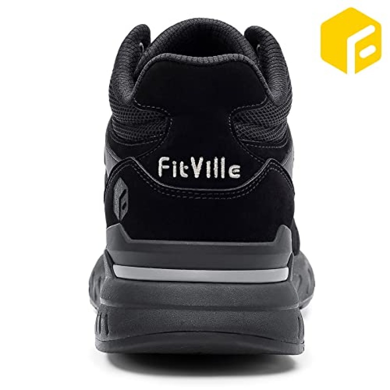 평발이 있는 남성용 FitVille 와이드 농구화 발목 지지대가 있는 엑스트라 와이드 하이탑 스니커즈