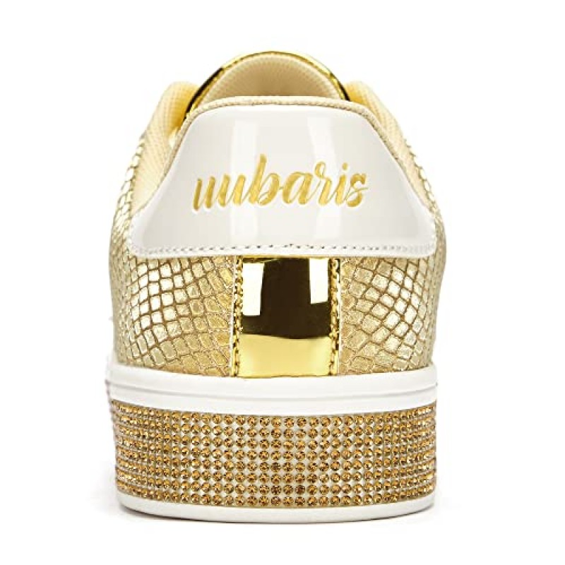 UUBARIS 여성용 반짝이 스타 스니커즈 플랫폼 Dressy Sparkly 스니커즈 라인 석 블링 패션 테니스 신발 Shiny Sequin Shoes