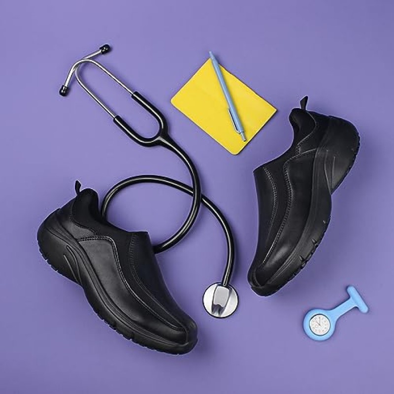 Hawkwell 여성용 슬립 온 라이크라 경량 간호 신발 미끄럼 방지 의료 작업 신발