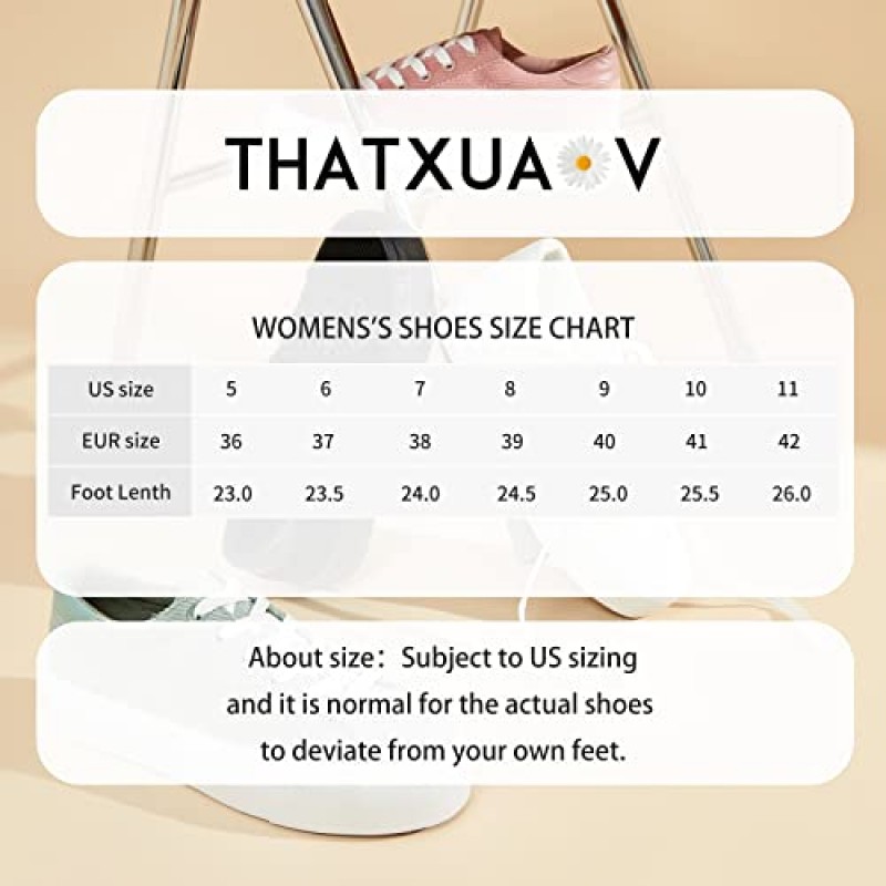 THATXUAOV 여성 플랫폼 스니커즈 화이트 테니스 신발 캐주얼 로우 탑 패션 스니커즈