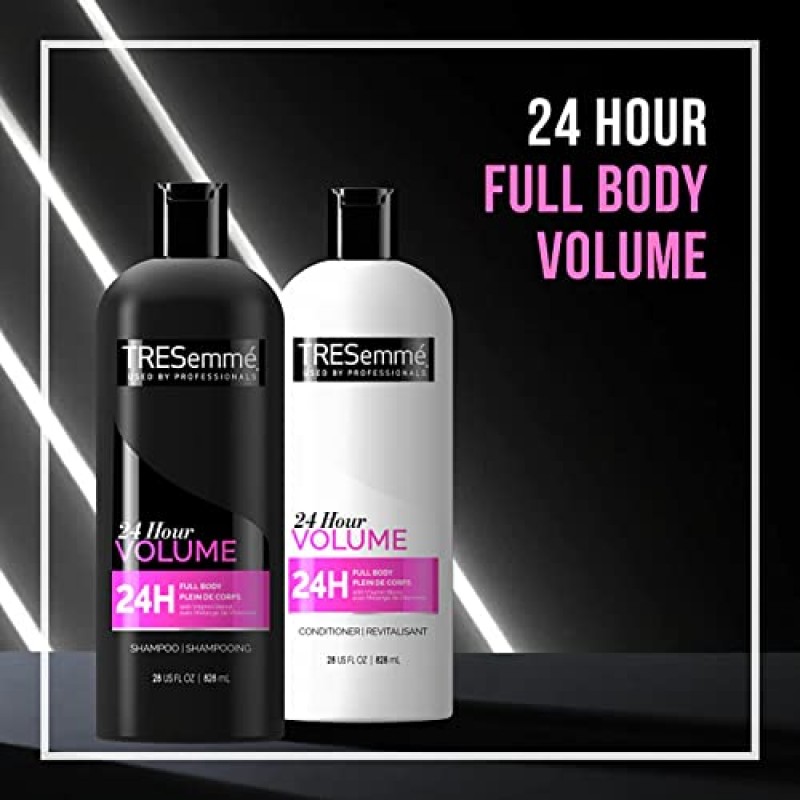 TRESemme 볼류마이징 샴푸 및 컨디셔너 - 미용실 수준 헤어 케어, 무황산염 샴푸 및 컨디셔너 세트, 헤어 볼륨 부스트, 여성용 선물 세트, 28 Fl Oz Ea