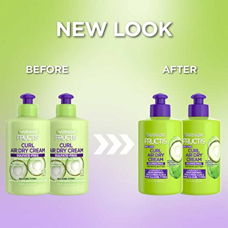 Garnier Hair Care Fructis Triple Nutrition 컬 너리쉬 버터 크림 리브인 컨디셔너, 10.2 Fl Oz, 2팩