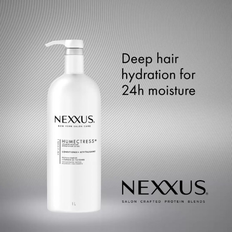 Nexxus 클린 앤 퓨어 컨디셔너, ProteinFusion 함유, 영양 헤어 케어 실리콘, 염료 및 파라벤 없음 33.8온스