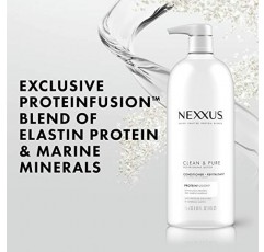 Nexxus 클린 앤 퓨어 컨디셔너, ProteinFusion 함유, 영양 헤어 케어 실리콘, 염료 및 파라벤 없음 33.8온스