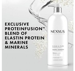 Nexxus 클린 앤 퓨어 클래리파잉 샴푸, 단백질퓨전 함유, 영양 헤어 케어 실리콘, 염료 및 파라벤 없음 33.8온스