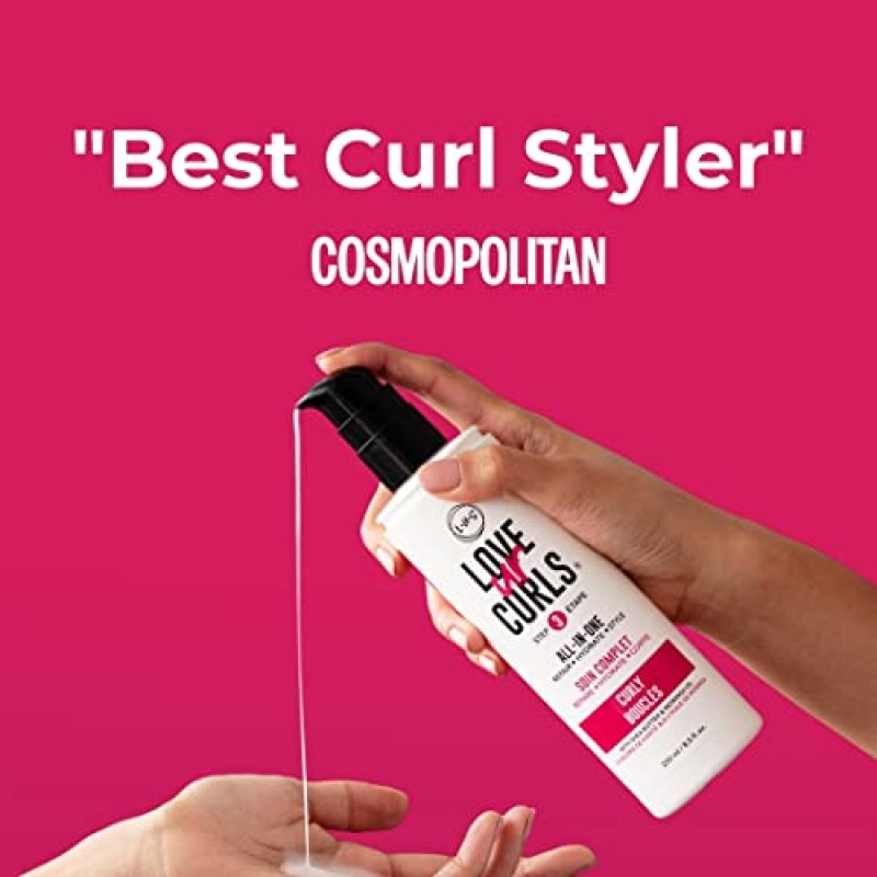 LUS 브랜드 Love Ur Curls 올인원 스타일러, 8.5온스 - 손쉬운 한 단계로 수리, 수분 공급 및 스타일 제공 - 자연스러운 컬리 질감을 위한 맞춤형 헤어 케어 - 크런치 없음, 캐스트 없음, 끈적임 없음 시어 버터 및 모링가 함유