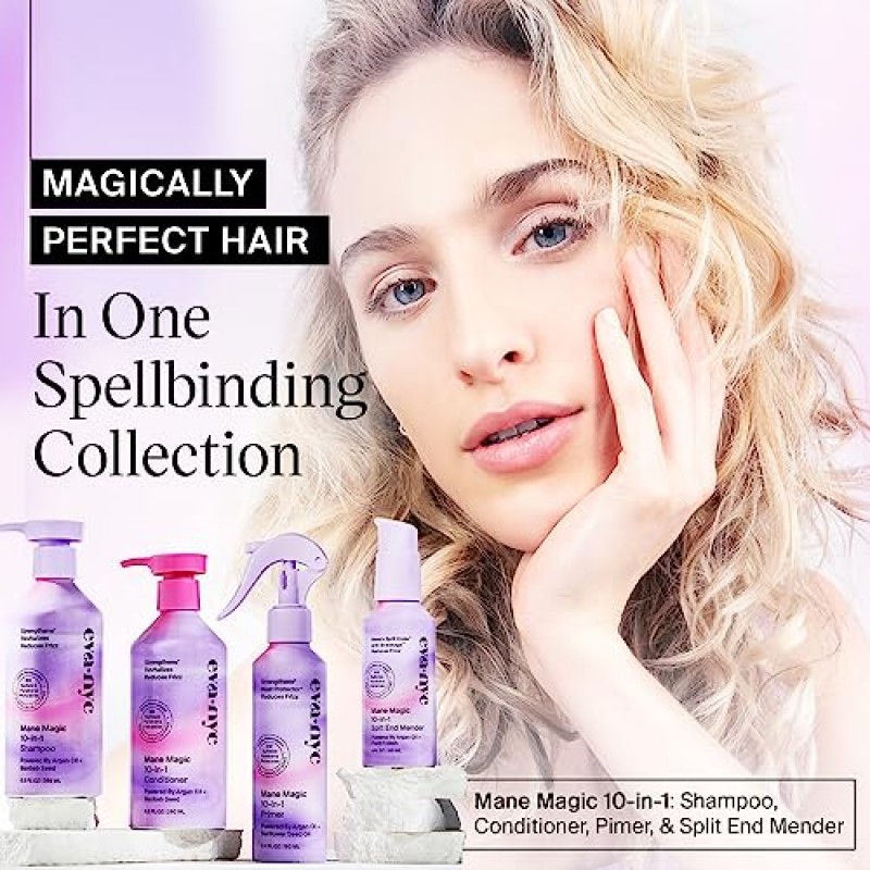 Eva NYC Mane Magic 10-in-1 샴푸, 부드럽고 매끄러운 모발을 위한 헤어 케어, 강화 및 영양 황산염 프리 샴푸 및 헤어 제품, 여성용 GMO 프리 헤어 제품, 1L