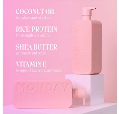 MONDAY HAIRCARE 모이스처 샴푸(아마존 독점) 30온스 건성, 굵은 모발, 스트레스 받은 모발, 꼬불꼬불한 모발, 코코넛 오일, 쌀 단백질, 시어 버터, 비타민 E로 제작, 천연 성분