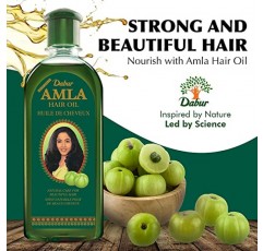 Dabur Amla 헤어 오일 500ml, 100% 천연 Amla 오일, 건강한 모발 성장을 촉진하고 두피에 영양을 공급하며 모발에 수분을 공급합니다. 성인을 위한 정통 프리미엄 품질 인디언 구스베리 헤어 오일