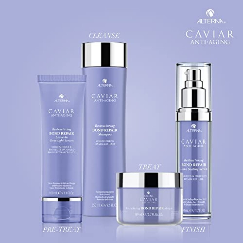 Alterna Caviar 안티 에이징 구조 조정 본드 리페어 손상된 모발을 위한 헤어 세럼 트리트먼트 | 황산염 프리, 파라벤 프리