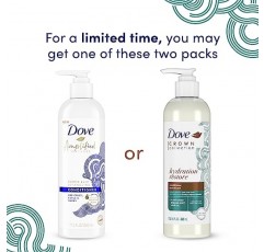 Dove Amplified Textures 샴푸, 컨디셔너, 코코넛 밀크, 알로에, 호호바가 함유된 리브인 컨디셔너 코일, 컬, 웨이브용 3개 함유 및 수분 증폭 헤어 케어 블렌드 11.5온스