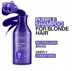 Redken Blondage 컬러 예금 보라색 샴푸 | 금발 머리의 황동색 톤을 중화합니다 | 살리실산 함유 | 쿨 앤 애쉬 블론드 토닝 샴푸 | 금발, 탈색 또는 하이라이트 모발용