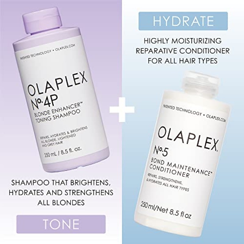 Olaplex No. 4P 블론드 강화 토닝 샴푸, 8.5 Fl Oz