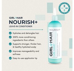 GIRL+HAIR Ultimate Travel Hair Care 세트, 모발 성장 촉진 + 두피 관리 시험판 크기의 너리쉬 - 클렌징 - 리프레쉬, 각 3.4 Fl Oz./100ml