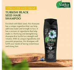 Dabur Vatika Naturals 여성용 샴푸 - 천연 모발에 영양을 공급하고 젊어지게 합니다 - 곱슬머리, 손상된 모발, 모든 모발 유형을 위한 강화 및 보습 헤어 클렌저(400ml 병 블랙 씨드)