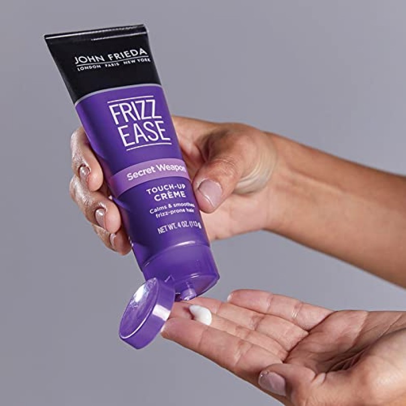 John Frieda Anti Frizz, Frizz Ease Secret Weapon 터치 업 헤어 크림, 곱슬거림 방지 스타일링 크림, 곱슬머리가 되기 쉬운 모발을 진정시키고 부드럽게 하는 데 도움, 4oz(2개 팩)