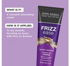 John Frieda Anti Frizz, Frizz Ease Secret Weapon 터치 업 헤어 크림, 곱슬거림 방지 스타일링 크림, 곱슬머리가 되기 쉬운 모발을 진정시키고 부드럽게 하는 데 도움, 4oz(2개 팩)