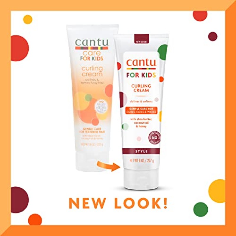 Cantu Care for Kids 시어버터 함유 파라벤 및 황산염 프리 컬링 크림, 8온스(3팩)(포장은 다를 수 있음)