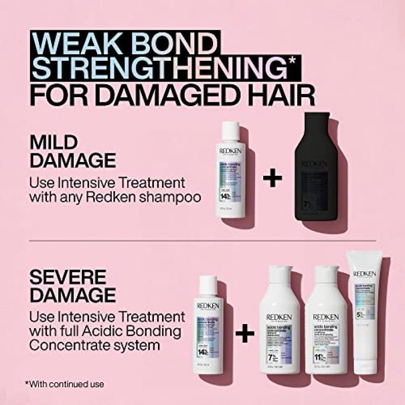 손상된 모발 복구를 위한 Redken 본딩 트리트먼트 | 산성결합농축액 | 인텐시브 본딩 프리 샴푸 헤어 트리트먼트 | 염색 모발 및 모든 모발 유형용