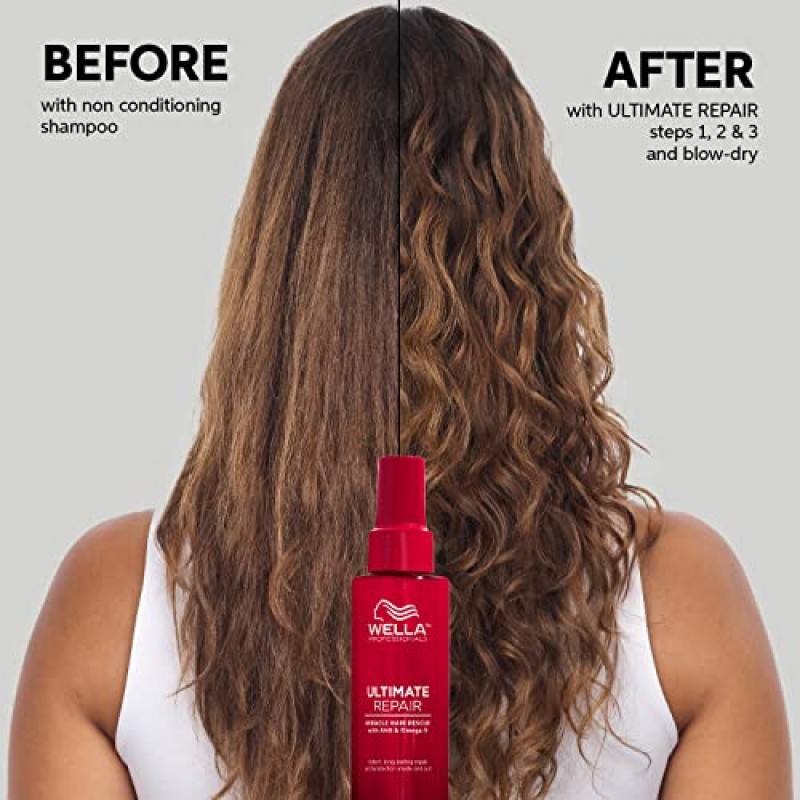 Wella Professionals ULTIMATE REPAIR Miracle Hair Rescue, 손상된 모발을 위한 럭셔리 리브인 헤어 리페어 트리트먼트, 1온스