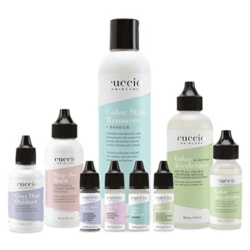 Cuccio Haircare 화상 방지 - 화학적 화상 및 과산화물 손상 방지 - 두피 가려움증 및 자극 감소 - 포뮬러에 혼합 가능 - 문제 부위에 직접 적용 가능 - 2온스 컨디셔너