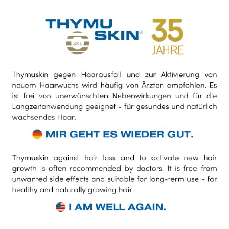 THYMUSKIN Med - 탈모로 인한 모발 성장을 위한 헤어 케어 펩타이드 세럼(2단계) - 이미 대머리가 있는 민감한 모발 및 두피 상태용