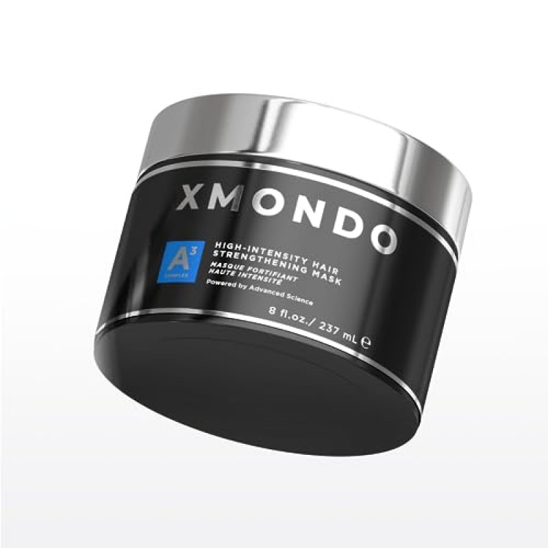 XMONDO 헤어 A3 콤플렉스 고강도 모발 강화 마스크 | 바이오라겐 & 아마란스 비건 포뮬러, 눈에 띄게 강해지고 건강해 보이는 모발을 위한 보습 아미노산 혼합물, 8 Fl Oz