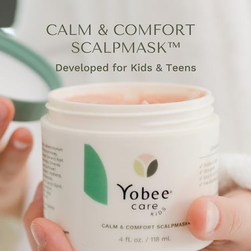 Yobee Calm & Comfort ScalpMask, 진정 효과, 어린이와 청소년을 위한 부드러운 헤어 케어, 임상적으로 입증됨, 민감성 피부 친화적, 4 fl oz