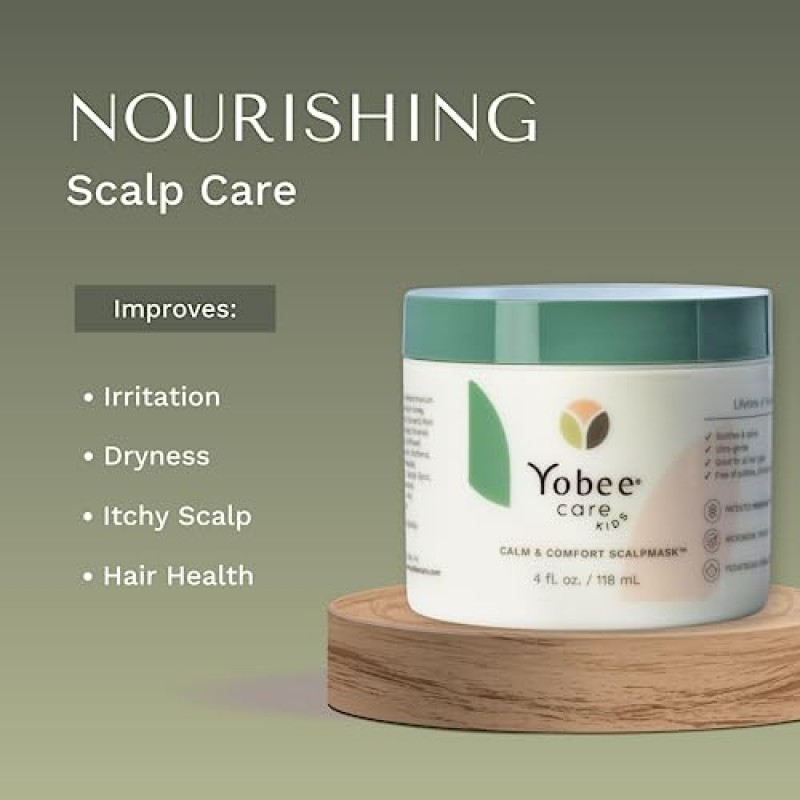 Yobee Calm & Comfort ScalpMask, 진정 효과, 어린이와 청소년을 위한 부드러운 헤어 케어, 임상적으로 입증됨, 민감성 피부 친화적, 4 fl oz