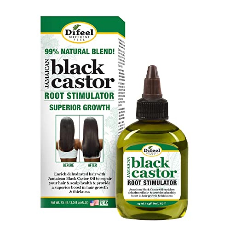 Difeel Jamaican Black Castor Superior Growth 3-PC 헤어 케어 세트 - 12온스 샴푸, 12온스 헤어 마스크 및 2.5온스 포함. 뿌리 자극기