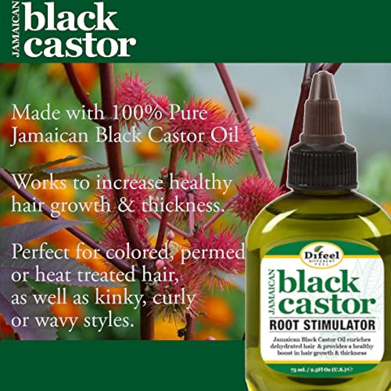 Difeel Jamaican Black Castor Superior Growth 3-PC 헤어 케어 세트 - 12온스 샴푸, 12온스 헤어 마스크 및 2.5온스 포함. 뿌리 자극기