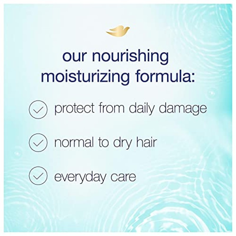 Dove Nutritive Solutions 모이스춰라이징 샴푸 데일리 모이스쳐 건성 모발용 프로-모이스처 복합체 함유로 관리하기 쉽고 부드러운 모발용 12온스(4팩)