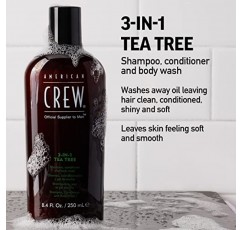 American Crew 남성용 샴푸, 컨디셔너 및 바디워시, 3-in-1, 티트리 향, 33.8 Fl Oz