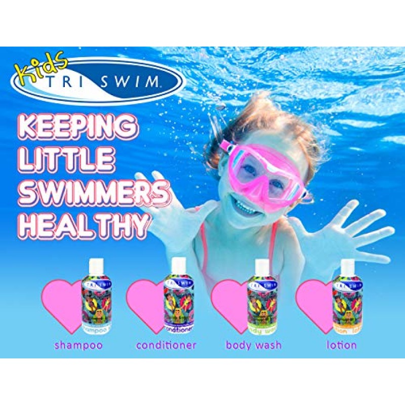 TRISWIM 키즈 향 샴푸 애프터 수영 헤어 케어, 염소 제거, 비듬 증상 및 건성 두피 완화