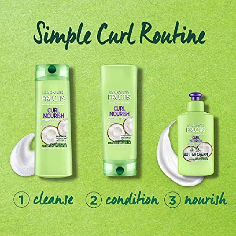 Garnier Hair Care Fructis Triple Nutrition Curl Nourish 샴푸(포장은 다를 수 있음), 12.5액, 2개