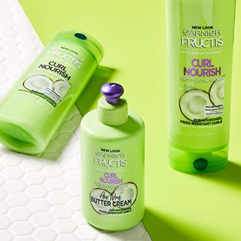 Garnier Hair Care Fructis Triple Nutrition Curl Nourish 샴푸(포장은 다를 수 있음), 12.5액, 2개