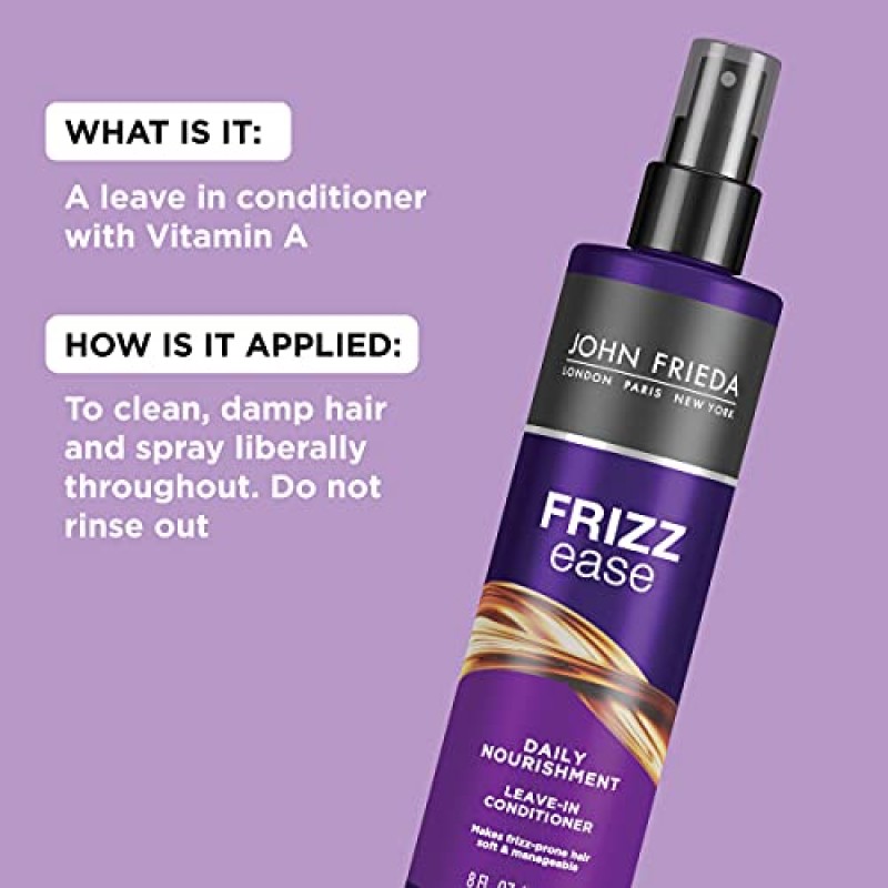 John Frieda Frizz Ease Daily Nourishment 리브인 컨디셔너, 8온스(2팩)