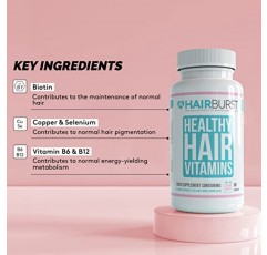 HAIRBURST 비오틴 모발 성장 비타민, 모발 성장을 위한 비오틴 알약, 여성 및 남성을 위한 모발 성장 비타민, 모발 관리를 위한 모발 비타민, 60 캡슐(1개월 분량)