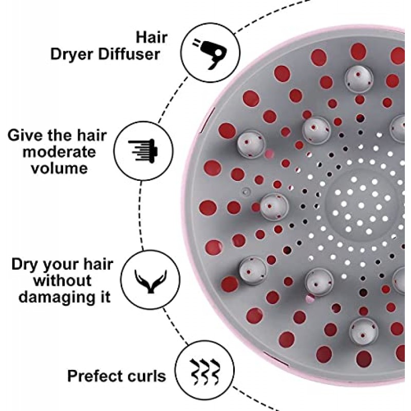 범용 헤어 디퓨저 부착 조절 가능 대부분의 블로우 건조기 직경에 적합 1.7 