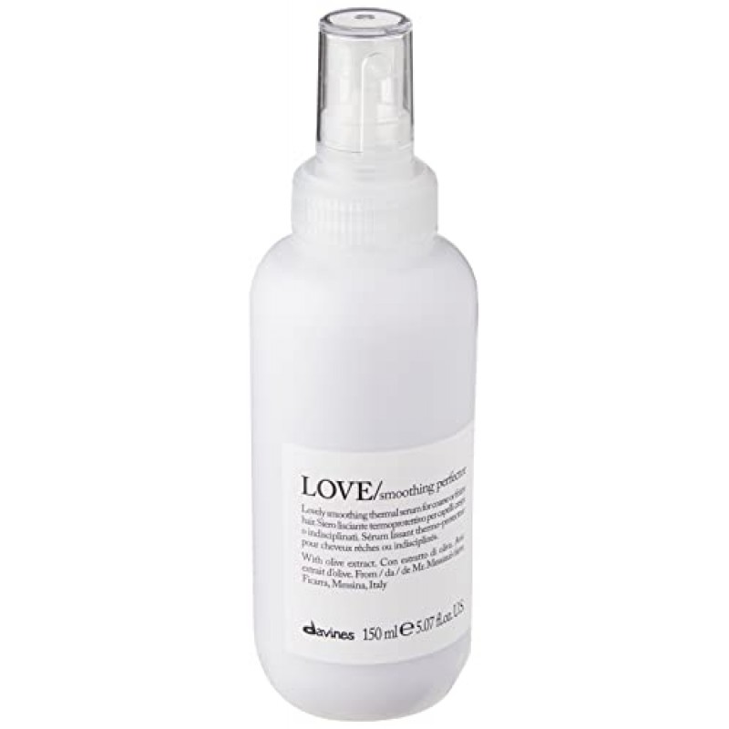 Davines LOVE 스무딩 퍼팩터, 거칠고 곱슬거리는 모발을 위한 써멀 세럼, 길들여지고 영양이 풍부한 모발, 5 fl. 온스