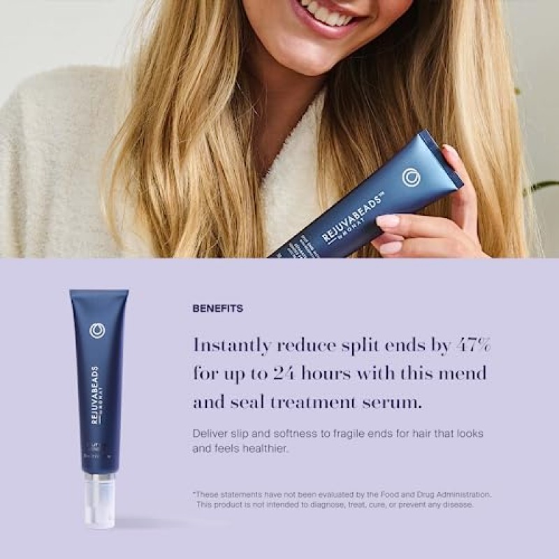 MONAT Rejuvabeads® Infused w/Rejuveniqe® - 혁신적인 리브인 스플릿 엔드 멘더. 가벼운 세럼은 갈라진 끝 부분을 즉시 복구하고 더 건강해 보이는 모발을 만들어줍니다. - 순 중량. 70ml / 2.4fl. 온스