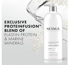 Nexxus Clean and Pure Clarifying 샴푸 및 컨디셔너, ProteinFusion 포함, 모발 영양 공급을 위한 2팩 파라벤 프리 살롱 샴푸 33.8온스