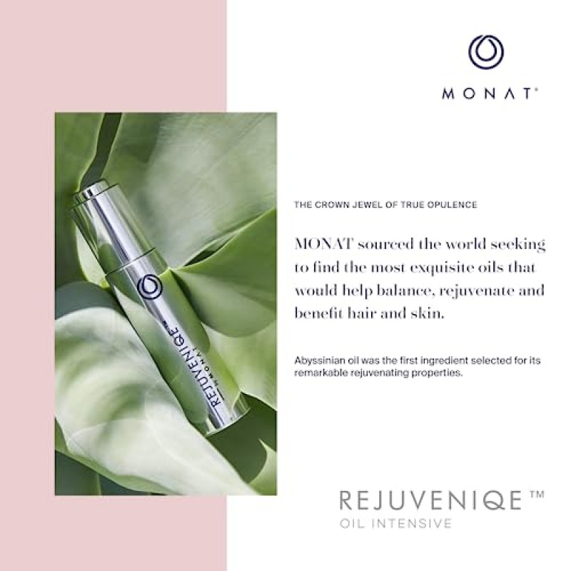 MONAT Rejuveniqe® - 모발과 피부를 위한 13가지 이상의 천연 식물 및 에센셜 오일의 독점 혼합물입니다. 곱슬거림을 줄이고 수분을 공급하며 몸과 얼굴에 활력을 불어넣습니다 - 아비시니안 오일 Net Wt. 30ml / 1.0fl. 온스