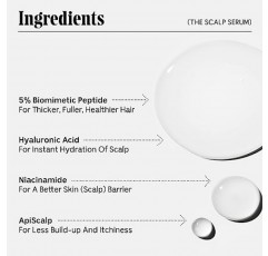 네세스르 더 스칼프 세럼. 더 두껍고, 더 풍성하고, 더 건강한 모발을 위한 5% 생체모방 펩타이드. 즉각적인 수분 공급을 위한 히알루론산. 잔여물 없음. 저자 극성. 피부과 전문의 테스트 완료 60ml / 2fl oz