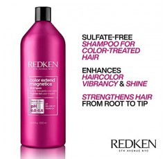 Redken Color Extend 자기학 샴푸(색상 처리된 모발용) | 색상을 부드럽게 클렌징하고 보호합니다 | 아미노산 함유 | 황산염 프리 샴푸