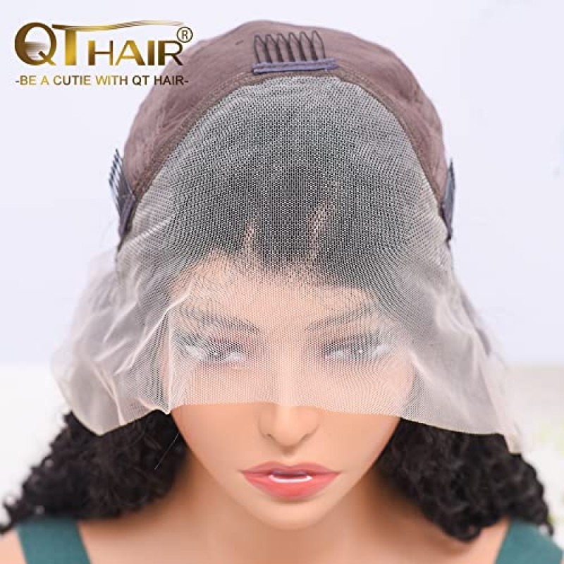 QTHAIR 14A 13x4 레이스 정면 가발 브라질 버진 인간의 머리 가발 물결 가발(16