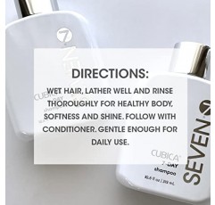 SEVEN haircare - 비오틴 및 녹차 추출물이 함유된 Cubica 7-DAY 샴푸 - 모든 모발 유형에 적합한 순한 샴푸 - 모발에 윤기와 수분 추가 - 황산염 및 파라벤 무함유 - 32온스